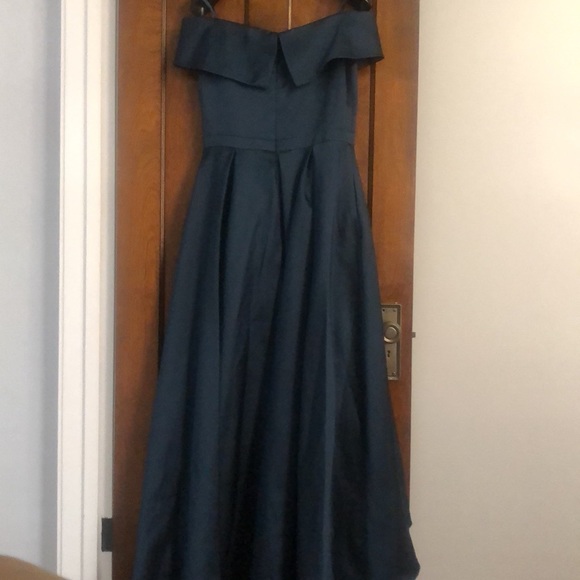 XSCAPE Sweetheart-Neck High-Low Ballgown Navy Blue - Picture 6 of 8